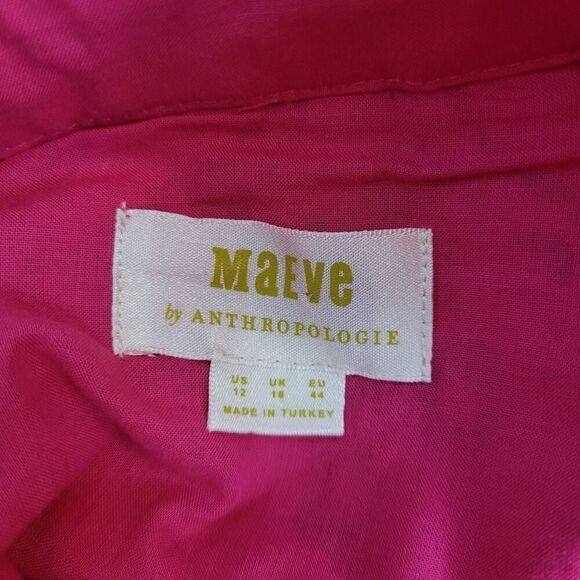 Maeve Womens Lace Tunic Top Pink Size 12 Roll Tab Sleeves Cutouts Button Down - Picture 5 of 8